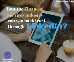 a woman researching How to win back trust in Financial Services Industry using linkedin